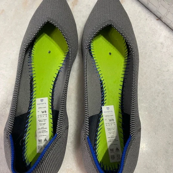 Rothy's The Point Flat-Gray - Picture 11 of 12